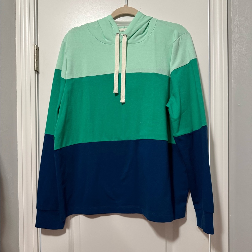 J. Crew Factory Colorblock Hoodie - Mint, Teal, Navy